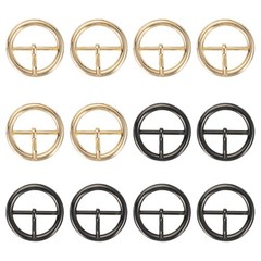 12Pcs 1.2&Prime; Single Prong Belt Buckle Metal Roller Buckle Light Gold/Black