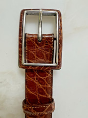 Ralph Lauren Genuine American Alligator Belt w/Sterling Buckle Made in Italy