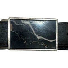 🖤 Leather Island by Bill Lavin Belt w/ Decorative Marble-Style Buckle