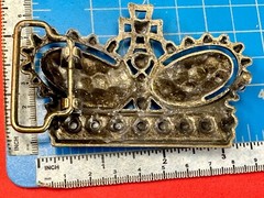 The Royal Crown – Vintage See Through Cutout Studded Belt Buckle