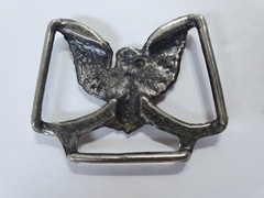 Vintage Belt or Scarf BUCKLE Silver 2.5&Prime; American EAGLE Wings Spread USA