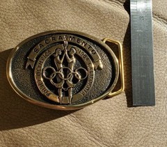 1984 Sacramento Police Olympics Beltbuckle, Vintage Unsued. Solid Brass.