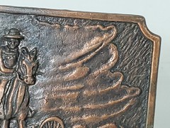 Tall In The Saddle Western Belt Buckle READ 2 1/2 x 3 1/2 Metal