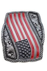 NEW Men Women Silver Metal Buckle USA Flag United States Of America Memorial Day