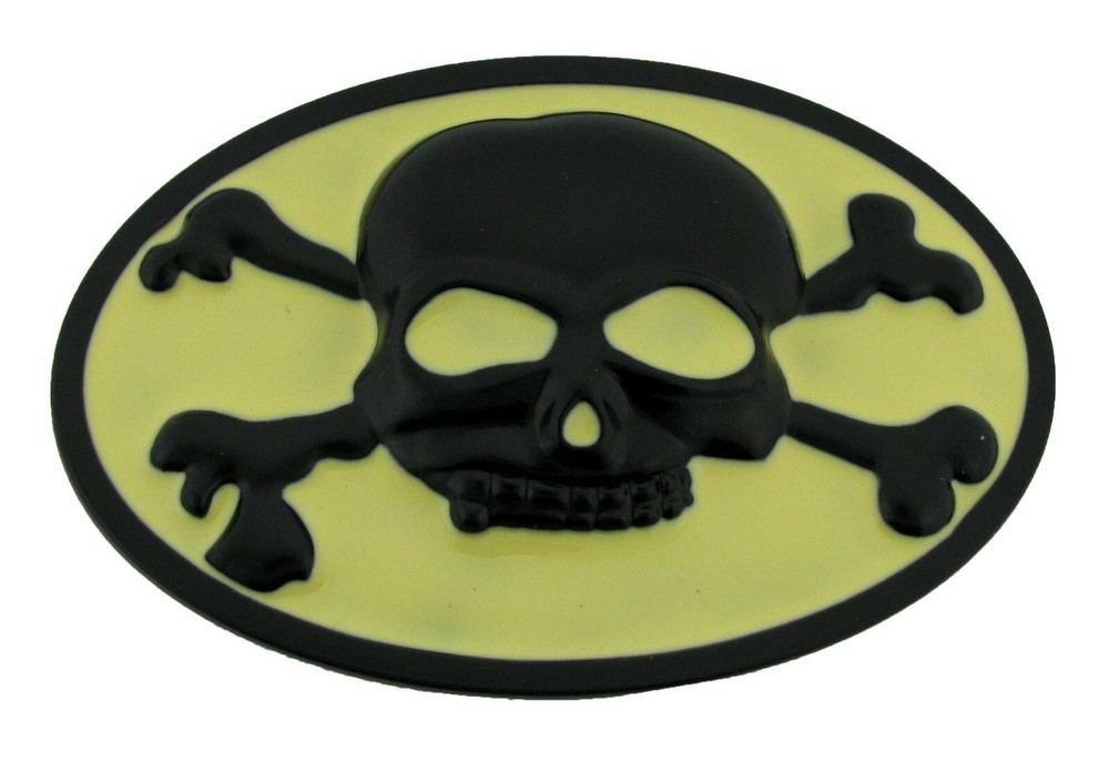 Skull Crossbones Belt Buckle Black Metal Gothic Tattoo Halloween Costume Tribal