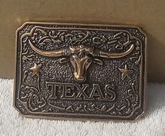 TEXAS LONGHORN BULL STEER WESTERN RODEO COWBOY WEST BELT BUCKLE