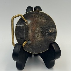 Vintage Odessa Babbitt Bearing Co Solid Brass Belt Buckle Industrial Texas Oil