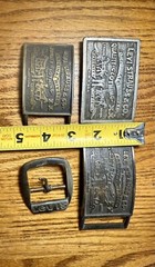 4 Vintage Belt Buckle Levi Strauss & Co Original Riveted Clothing Brass Tone USA