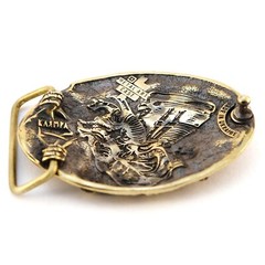 Biker RIDE OR DIE belt buckle with skull and dead horse, Solid brass belt buckle