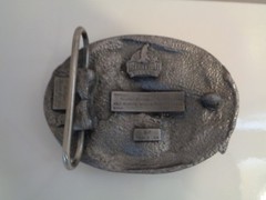 RARELY USED, VINTAGE WOLF DESIGN 3 DIMENSIONAL PEWTER BELT BUCKLE BY SISKIYOU