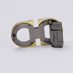 Salvatore Ferragamo Golden&Grey Gancini Belt Buckle For 1.38&Prime; Wide Leather Belts