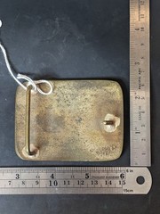 Men&rsquo;s Gold Tone Western Belt Buckle Engraved Las Vegas NV Antique Finish