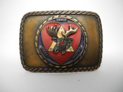 Vintage Order Of Moose Belt Buckle Fraternity