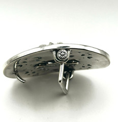 Gothic Cross Belt Buckle Silver Tone Ornate Oval Biker 4.1oz【CCKRO】
