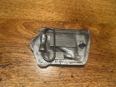 Vintage Iowa Wildlife Federation Metal Fish Belt Buckle Muskie hunt