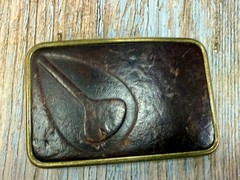 Nixon Logo Embossed on Leather Vintage Advertisement Promotional Belt Buckle
