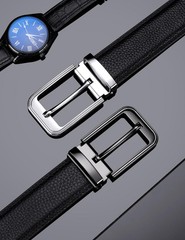 Men&rsquo;s Genuine Cow Leather Belt, 38&Prime;-40&Prime; Waist Adjustable, Black-black139