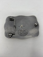 Crumrine Western Rectangle LONGHORN SKULL Belt Buckle.