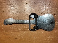 CLASSIC FENDER STRATOCASTER GUITAR GUN METAL GREY BELT BUCKLE
