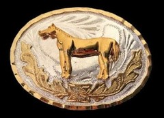 Golden Horse Equestrian Sports Western Belt Buckle
