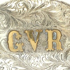 Sterling Silver The Westerner Reno Nevada Belt Buckle GVR Gold Overlay