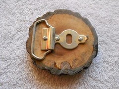 Elk Horn Construction Advertising Wood Belt Buckle Robyn Richards