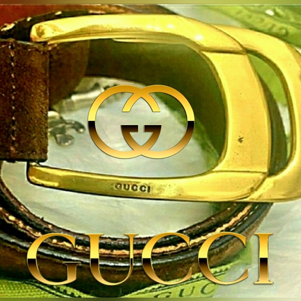 Beautiful Vintage Gucci Brown Suede Leather Belt