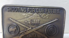 Vintage *NRA* Whittington Center Brass Belt Buckle – MINT – NEW !!!