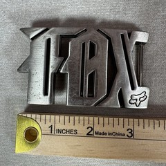 Fox Racing Belt Buckle Metal Silver Logo Motocross BMX MTB Skate Y2K Style