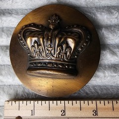Vintage Crown Relief Belt Buckle OS Bronze Royal Regency Gothic