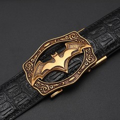 Men&rsquo;s Gold Tone Metal Animal Print Automatic Latch Belt Buckle 1.5in Rectangular