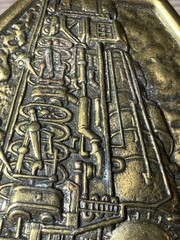 Vintage belt buckle RAILROAD locomotive BRASS train engine WESTERN cowboy