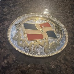Dominican Republic Flag Saint George&rsquo;s Cross Belt Buckle Western