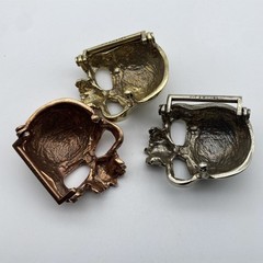 Copper Casted Skull Buckle Handmade Leather Belt DIY Fastener Buckle