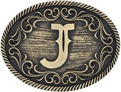Montana Silversmiths Filigree Initial Attitude Belt Buckle
