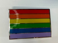Rainbow Pride Flag LGBTQ Movement Enameled 2005 Belt Buckle by Silver Moon