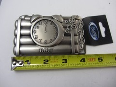 Dynamite and timer TNT 2005 Belt Buckle by Silver Moon Concepts
