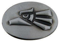 Hecho en Mexico Belt Buckle Antiqued Gray Metal Super Mexican Hecho Eagle Logo