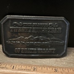 US Borax 1985 The Famous Twenty Mule Team of Death Valley Mining Belt Buckle