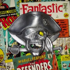 Pirate Jolly Roger Belt Buckle Solid Pewter Silver Tone Swashbuckler 4486 4&Prime;x3&Prime;