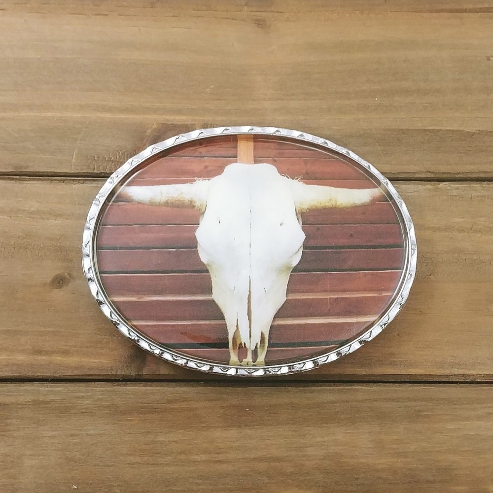 BULL SKULL METAL BELT BUCKLE COWBOY & WESTERN HEBILLA #130