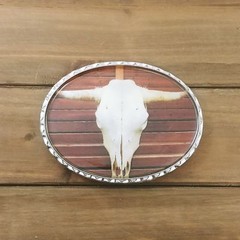BULL SKULL METAL BELT BUCKLE COWBOY & WESTERN HEBILLA #130