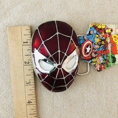 Marvel Comics Spider-Man Mask Metal Belt Buckle Vintage 1990s