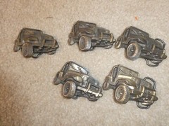Lot of 5 Vintage Brass Jeep Belt Buckles 3 1/4&Prime; Wide #2