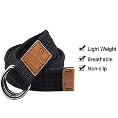 Hantier 3 Pack Canvas Web Belts 1.25&Prime; Wide 47 inches, Gray,white,blue-grey