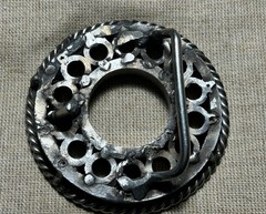 Vintage Style Round Belt Buckle Silver Tone Western Concho 2.5”