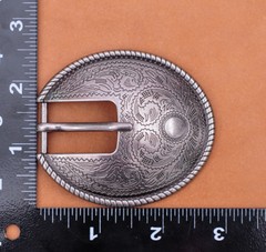 BIG Silver Flower Engraved Vintage Western Cowboy Belt Buckle Set Fit 20mm Strap
