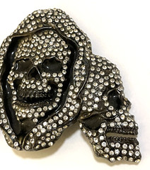 RT Signed Skull Rhinestones Pirate Costume Party Buckle Men&rsquo;s Fashion