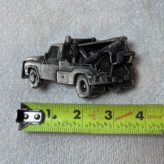 Vintage 1980 Great American Buckle Co Tow Truck Belt Buckle Made in USA 235