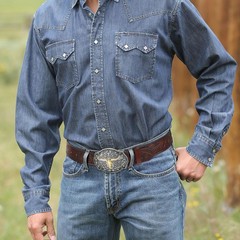 JASGOOD Men&rsquo;s Western Leather Belt, Cowboy Fit Waist Size 34 »-38 », Coffee